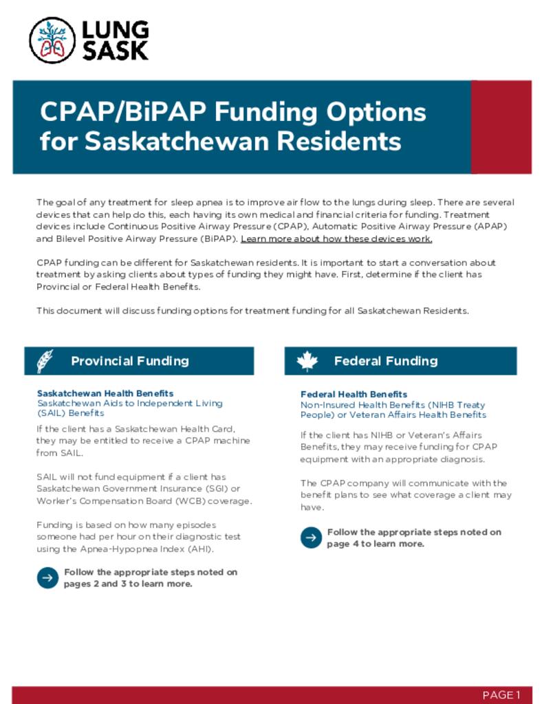 Saskatchewan CPAP Funding